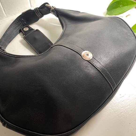 Vintage Coach Hamptons Buckle Hobo Shoulder Bag - 7548 - Black (EUC) - Picture 9 of 14